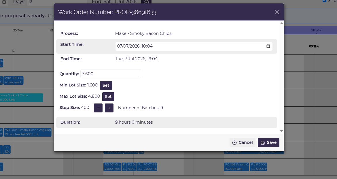 Edit Start Time Dialog
